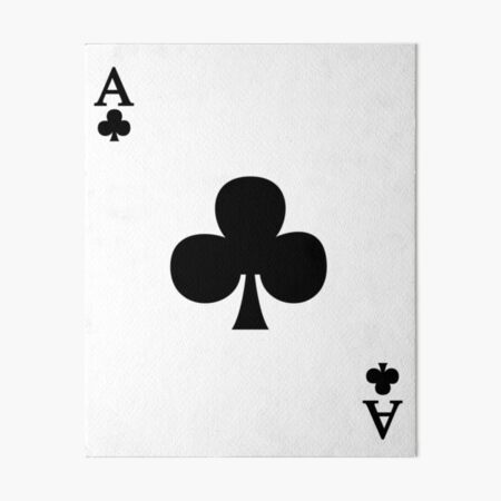Playing Card Ace Of Clubs Art Board Print