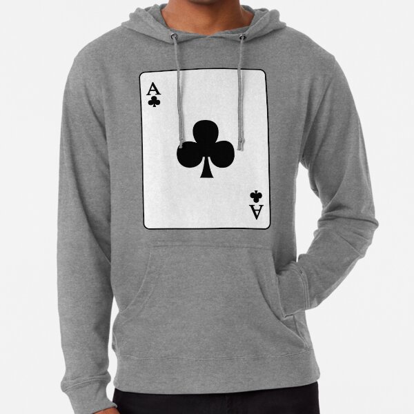 Playing Card Ace Of Clubs Lightweight Hoodie
