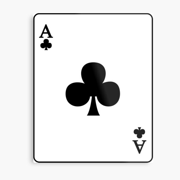 Playing Card Ace Of Clubs Metal Print