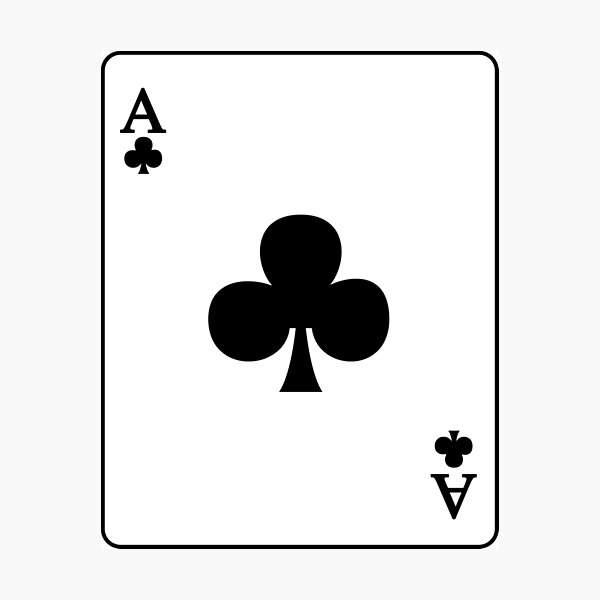 Playing Card Ace Of Clubs Photographic Print