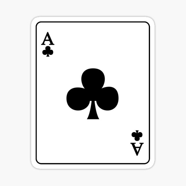 Playing Card Ace Of Clubs Sticker