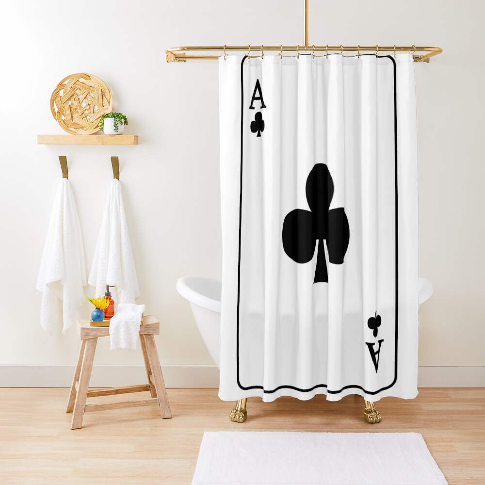 Playing Card Ace Of Clubs Shower Curtain
