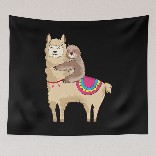 Item preview, Sloth Riding Llama Hugging Animal Friends designed and sold by perfectpresents.