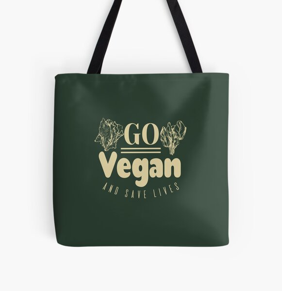 Go Vegan And Save Lives All Over Print Tote Bag