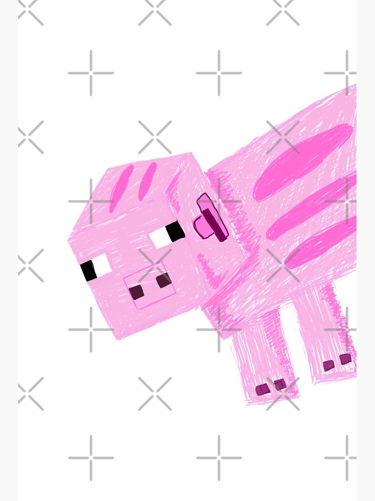 Minecraft Pig Art Board Print By Brookiek3 Redbubble - piggy roblox origami