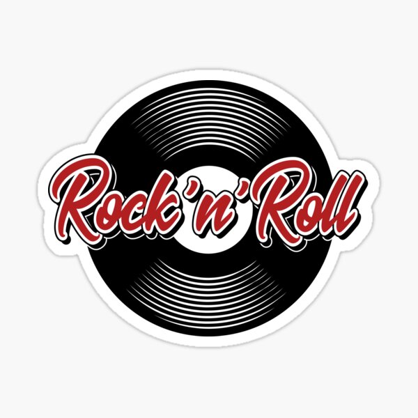 Rock and roll vinyl stickers
