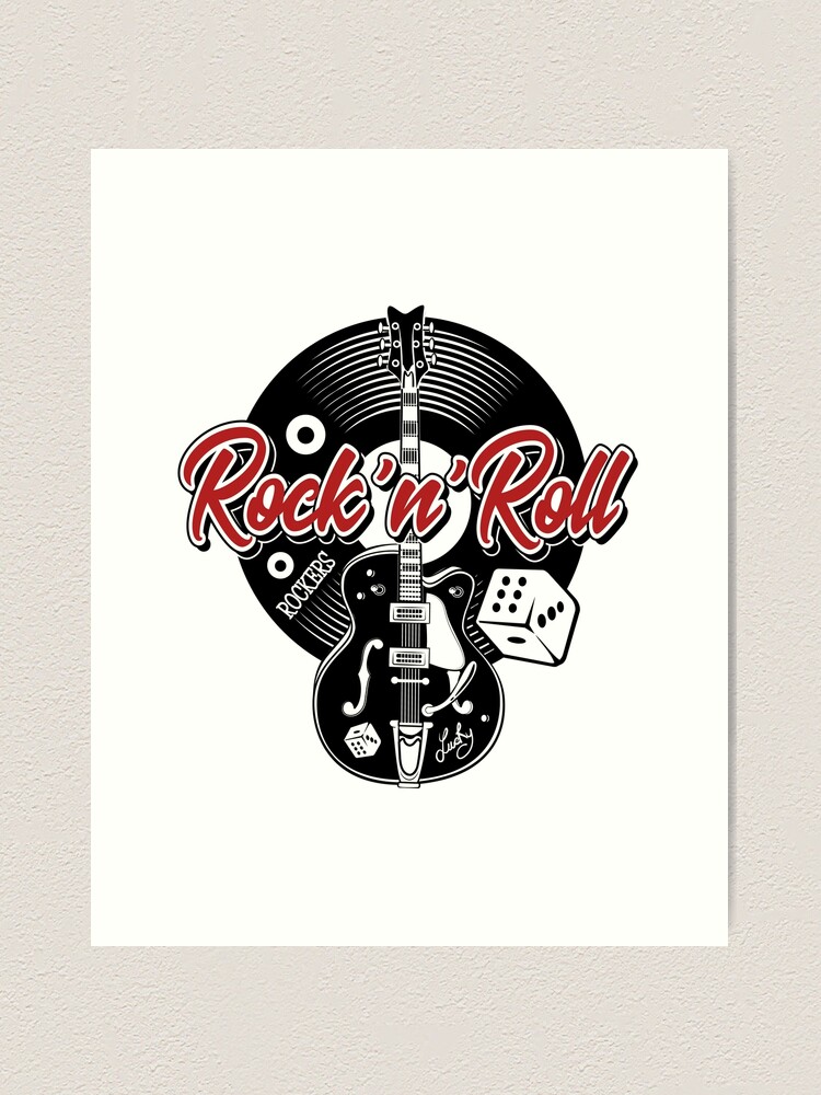Rockabilly Music Rock n Roll Red White and Black Dice Rockers