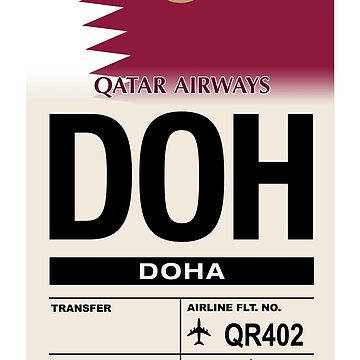 Artwork thumbnail, Doha (DOH) Qatar Airline Luggage Tag by travelwitheric
