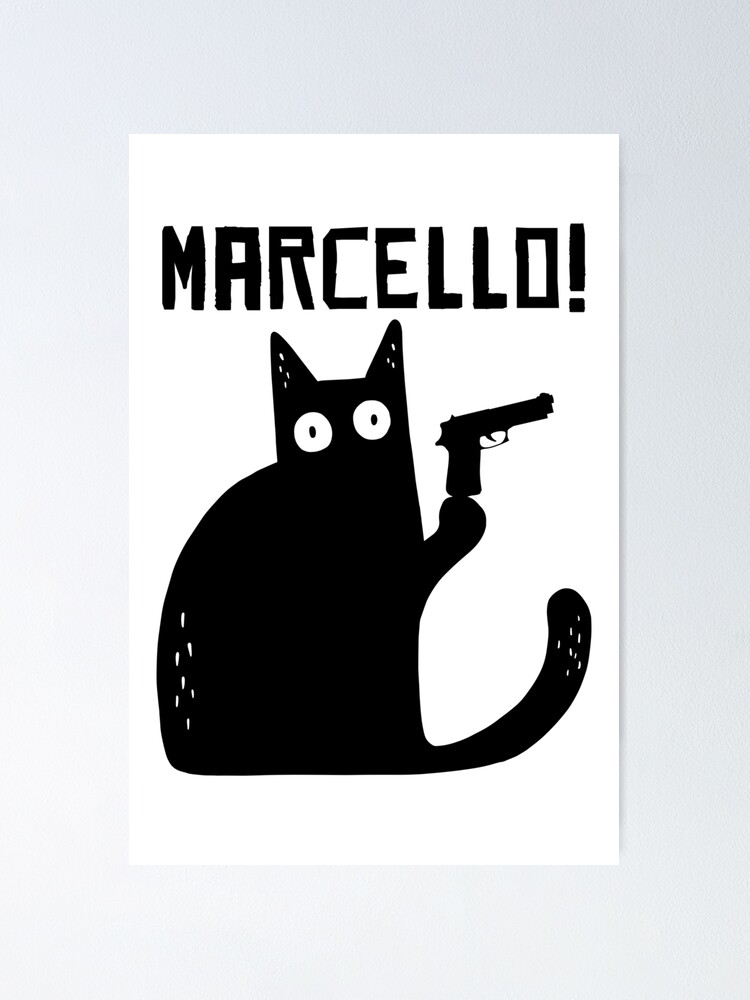 Poster Chat Drole Meowrio Le Chat Italien Mamma Mia Meme Marcello Par Liveforever Redbubble