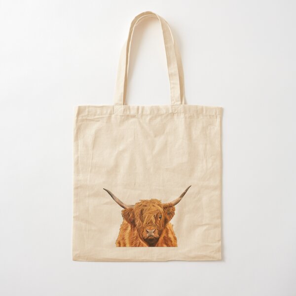 Highland Cow - Looking at You Cotton Tote Bag