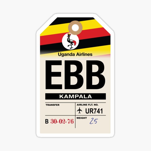 Item preview, Kampala (EBB) Uganda Airline Luggage Tag designed and sold by travelwitheric.