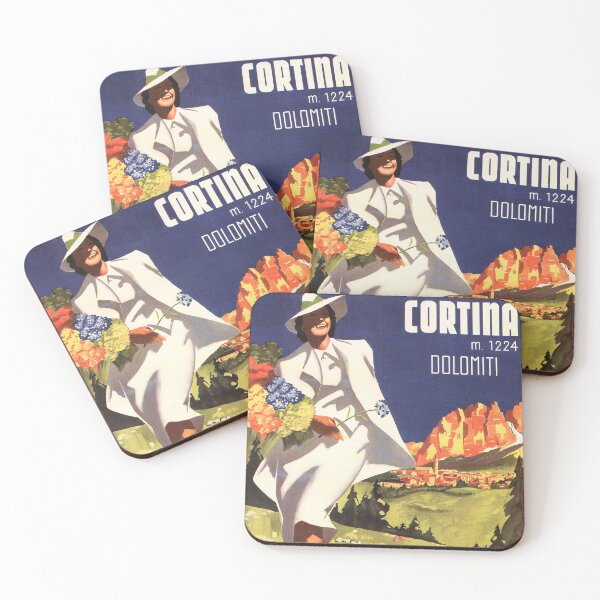Item preview, CORTINA DOLOMITI ITALY Mountains Vintage Travel Tourism Poster Advertisement  designed and sold by retroposters.