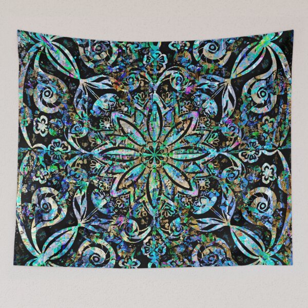Item preview, “Flourish”| Flowers in Jewel Colours  designed and sold by LiseHoltArt.