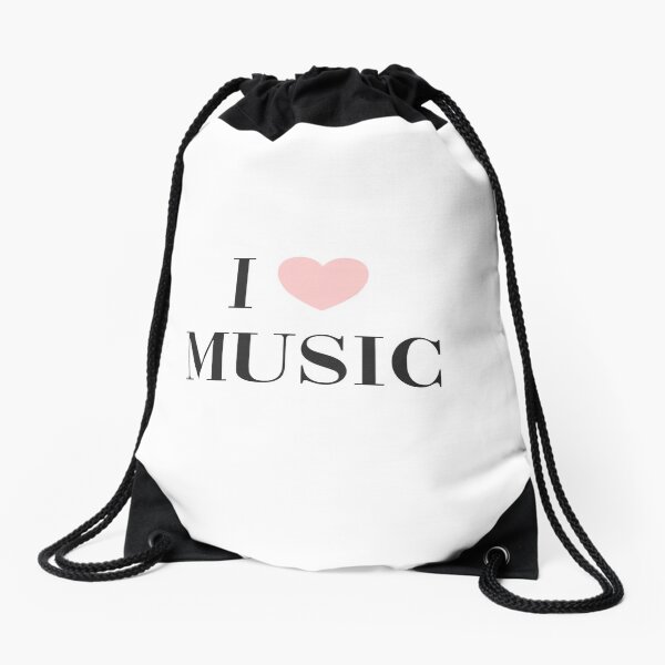 I love music Drawstring Bag