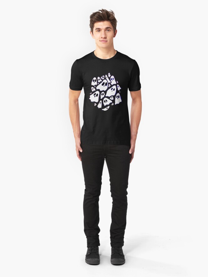 Alternate view of Inktober Ghosts Slim Fit T-Shirt