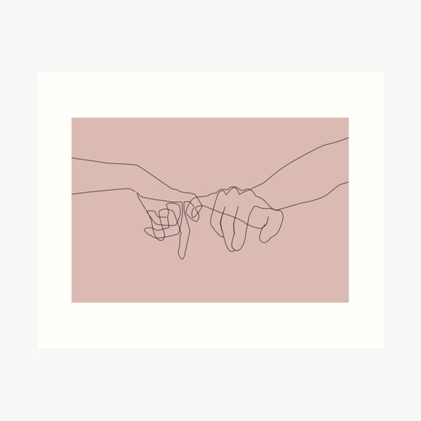 Pinky Promise Print, Pinky Swear Art, Holding Hands Line Art, Couple Hands  Drawing, Minimalist Hands Poster, Abstract Printable Wall Art 