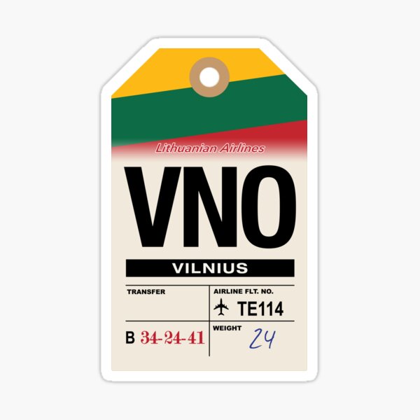 Item preview, Vilnius (VNO) Lithuania Airline Luggage Tag designed and sold by travelwitheric.