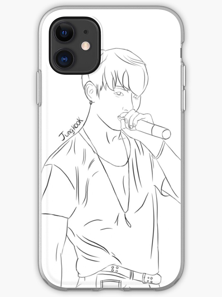 Jungkook On Black And White Bts Kpop Iphone Case Cover By Best5trading Redbubble - roblox coloring book premium coloring book with top 10