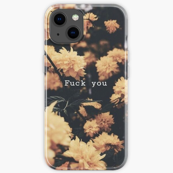 Fick dich - Blumenmuster iPhone Flexible Hülle
