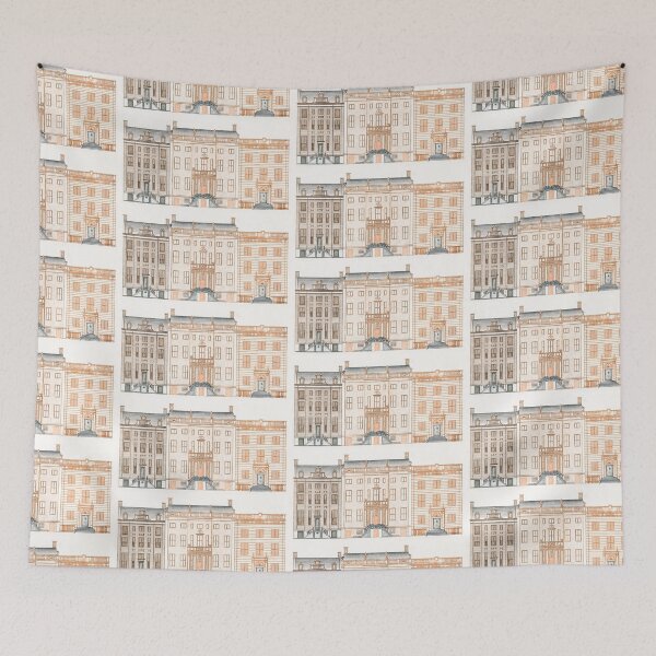 Item preview, Kitsch vintage Architectural illustration designed and sold by Vintage Designs +.