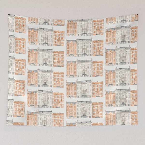 Item preview, Kitsch vintage Architectural illustration designed and sold by Vintage Designs +.