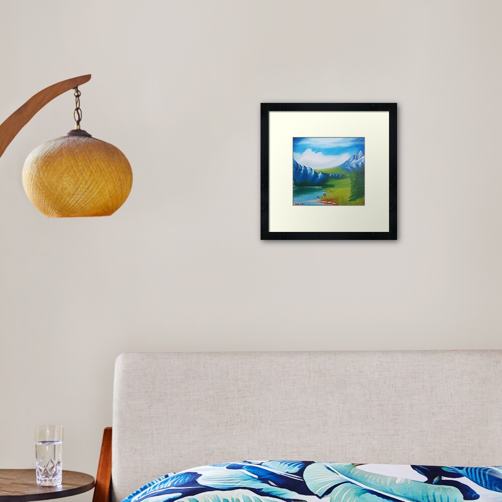 Mountain Lakeside of Heim'dal Framed Art Print