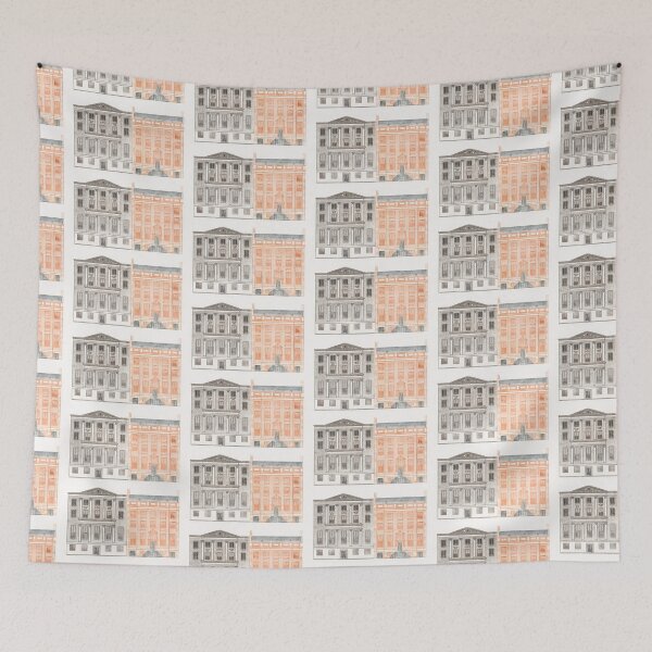 Item preview, Kitsch vintage Architectural illustration designed and sold by Vintage Designs +.