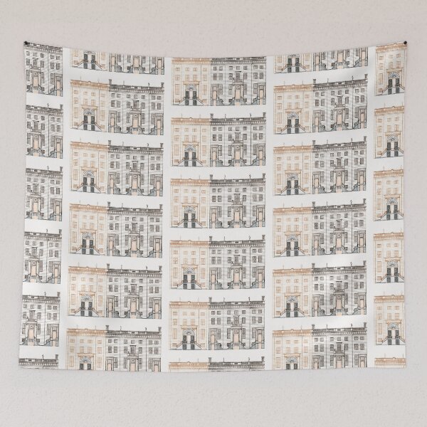 Item preview, Kitsch vintage Architectural illustration designed and sold by Vintage Designs +.