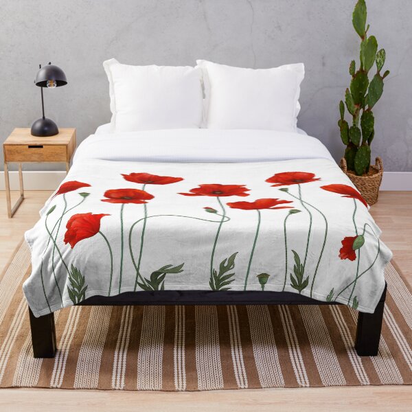 Poppy Stems. Throw Blanket