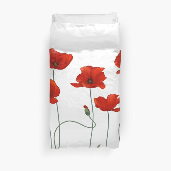 Poppy Stems. Duvet Cover