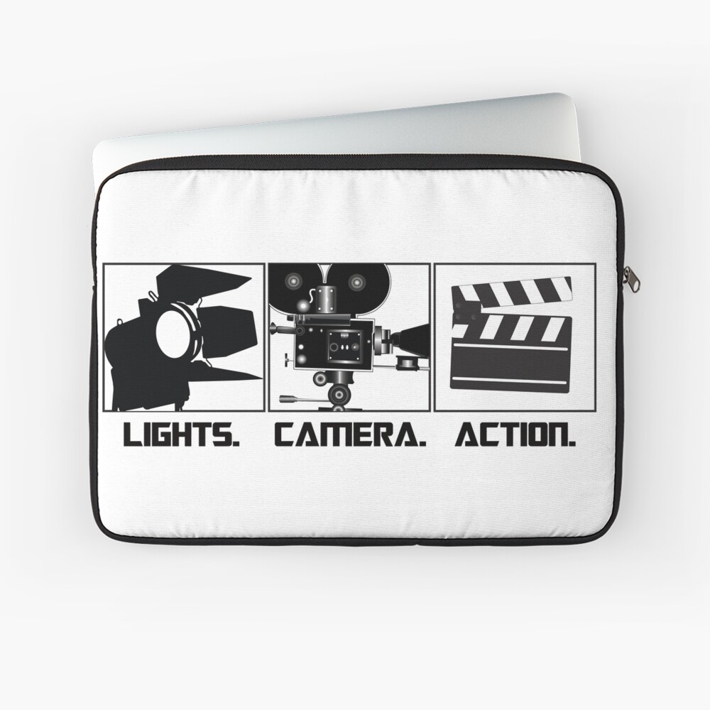 Ook Drijvende kracht heel Lights.Camera.Action. Movie Maker T-Shirt" Laptop Sleeve for Sale by  CroDesign | Redbubble