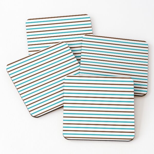 Item preview, Chocolate And Teal Breton Stripes designed and sold by HomeLivingCo.