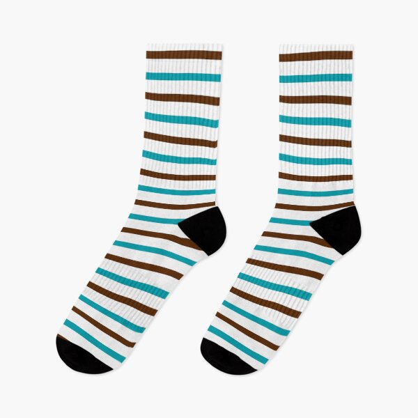 Item preview, Chocolate And Teal Breton Stripes designed and sold by HomeLivingCo.