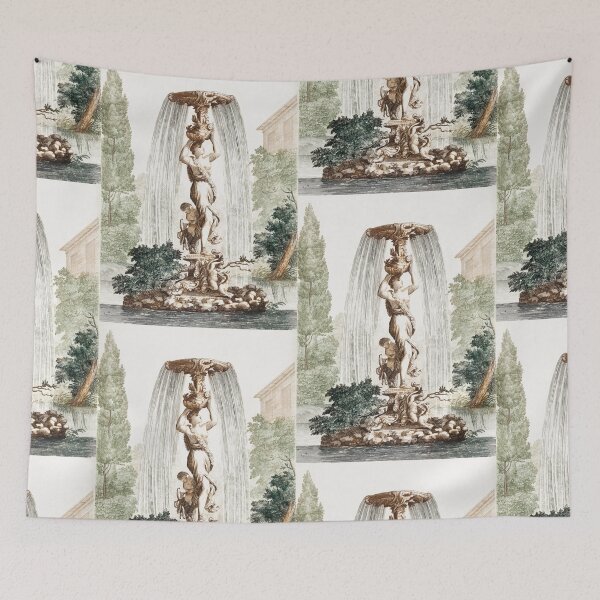 Item preview, Water fountain with figures Greek mythology illustration vintage designed and sold by Vintage Designs +.
