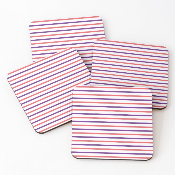 Item preview, Coral And Purple Breton Stripes designed and sold by HomeLivingCo.