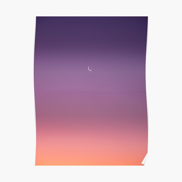 Crescent Moon Sunset Poster