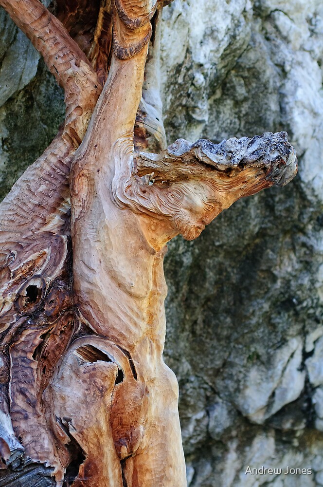 "wood carving of Christ, Castello Buchenstein di Andraz, Dolomite