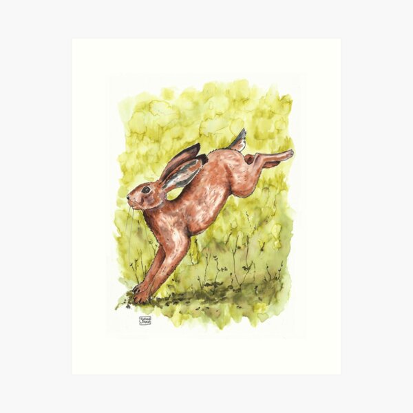 Hare felt playful, leaping higher than ever before. Art Print