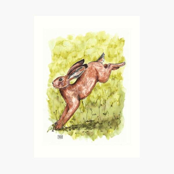 Hare felt playful, leaping higher than ever before. Art Print