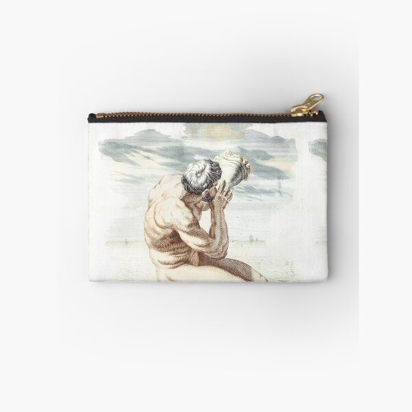 Item preview, Neptune with conch shell Greek mythology illustration vintage designed and sold by Vintage Designs +.