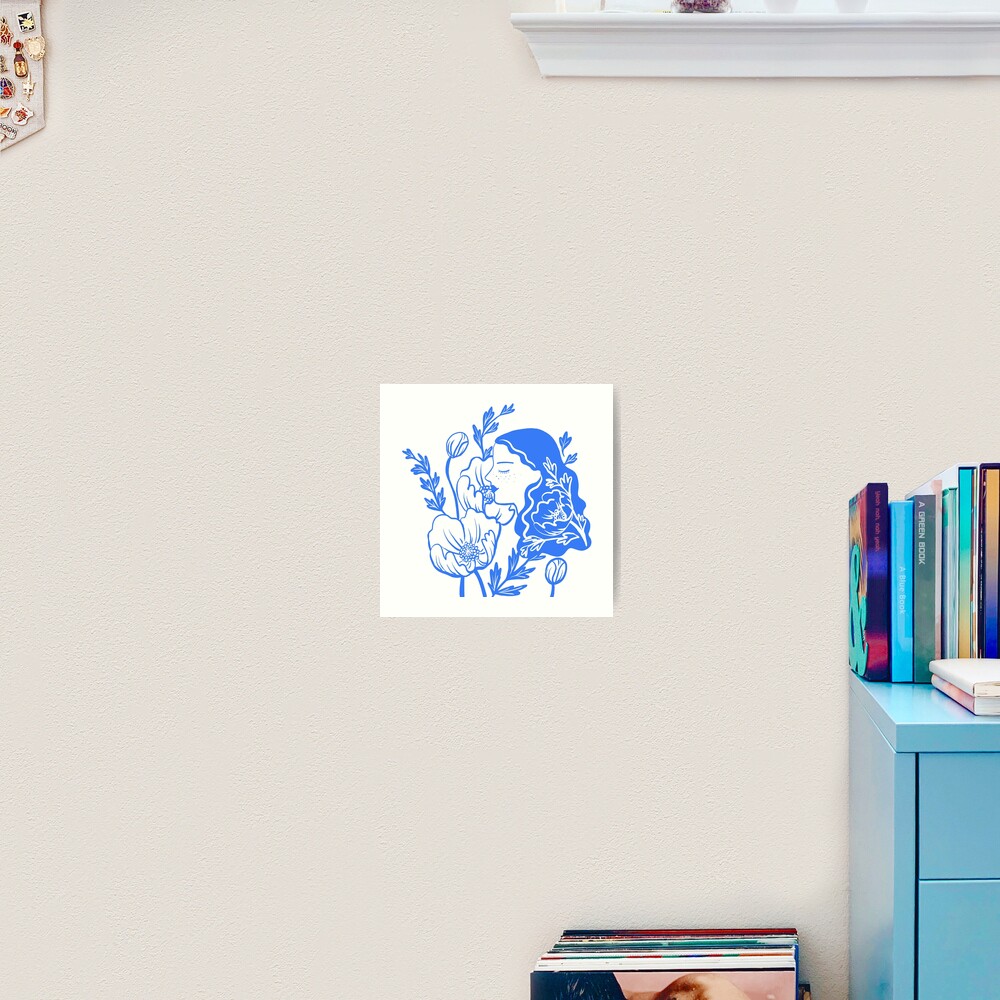 Blooming Lady-Blue Art Print