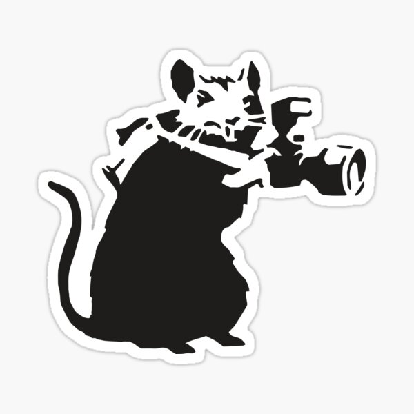 Rat avec caméra - Banksy Graffiti Sticker