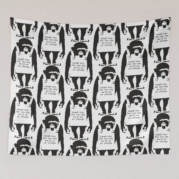 Item preview, Laugh now but one day we'll be in charge 2002 - Banksy Graffiti designed and sold by portokalis.
