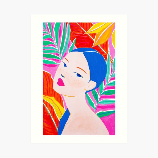 Ponytail Lady Art Print