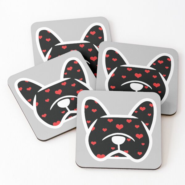Item preview, French Bulldogs! I love my Frenchie - Bulldog and hearts face designed and sold by smooshfaceutd.