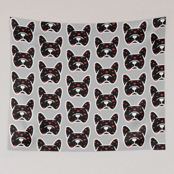 Item preview, French Bulldogs! I love my Frenchie - Bulldog and hearts face designed and sold by smooshfaceutd.