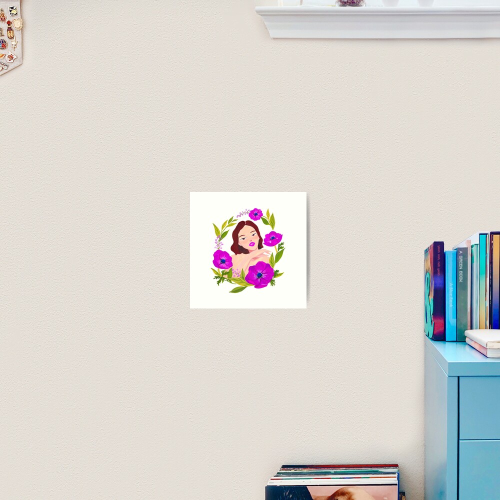 Girl and Anemone Art Print