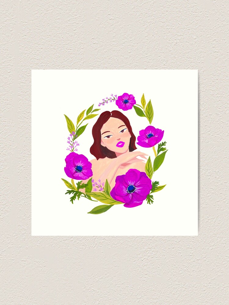 Alternate view of Girl and Anemone Art Print