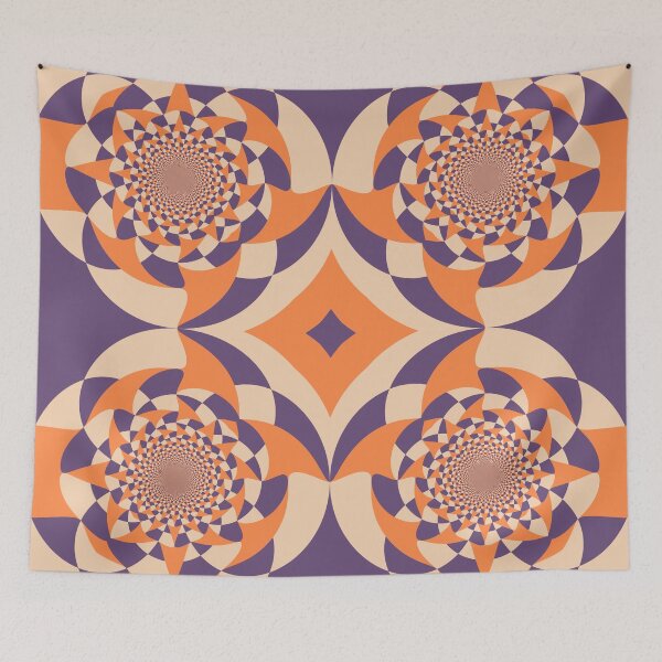 Item preview, Windmill, geometric abstract design orange, tangelo, purple designed and sold by aapshop.