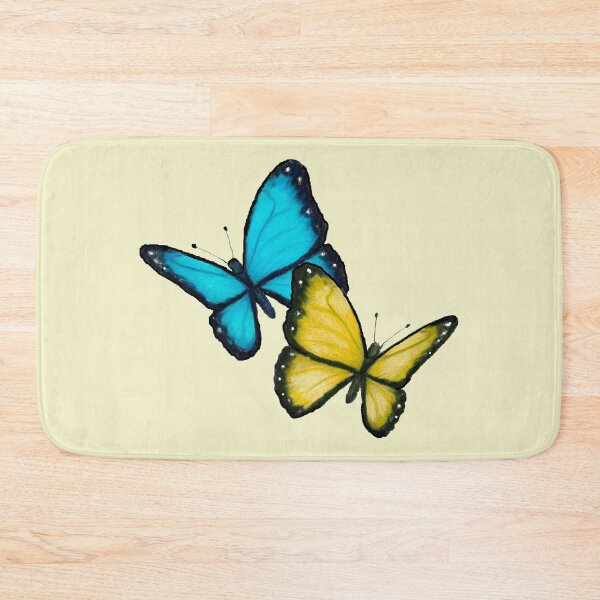 Item preview, Two Butterflies, From Original Art, Blue and Yellow, Insects, Nature Art designed and sold by JoyfulWhimsy.
